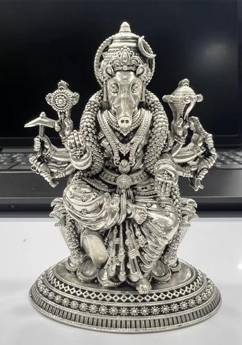 Silver Varahi Amman Ganesh Statue
